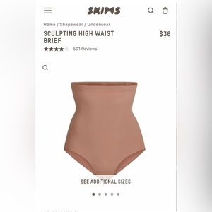 SKIMS high waist sculpting brief